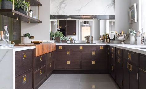 modern kitchen with dark wood cabinetry Christopher Peacock, Kitchen Trends 2020, Kitchen Fashion, Top Kitchen Trends, Kitchen Cabinet Trends, Kitchen Design Styles, Best Kitchen Design, Latest Kitchen Designs, New Kitchen Designs