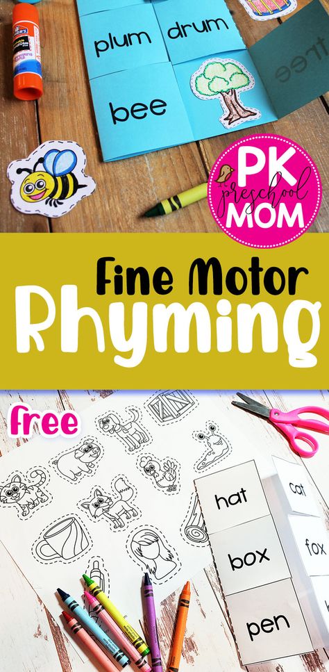 Free Rhyming Activities, Preschool Rhyming Activities, Rhyming Activities Preschool, Preschool Rhyming, Preschool Reading Activities, Rhyming Words Activities, Rhyming Preschool, Literacy Activities Preschool, Rhyming Pictures