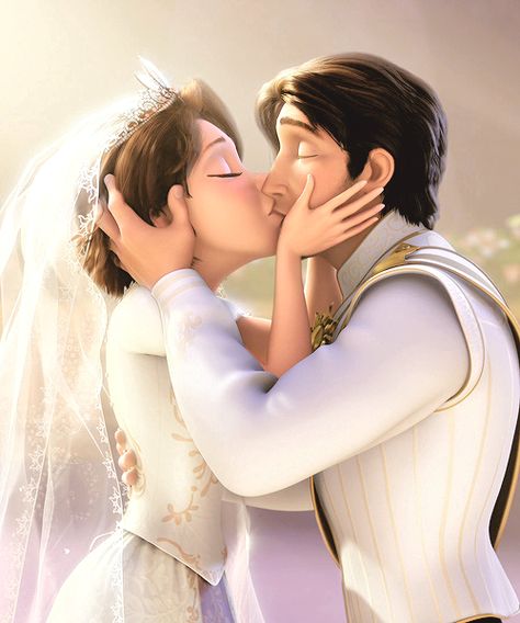 Rapunzel and Eugene Rapunzel Aesthetic, Princesse Disney Swag, Disney Kiss, Aladdin Et Jasmine, Rapunzel Wedding, Foto Disney, Rapunzel And Eugene, Gif Disney, Flynn Rider