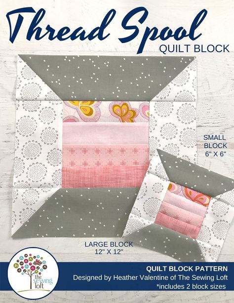 Spool Quilt Block, Spool Quilt, Quilting Board, Quilt Block Tutorial, Quilt Block Pattern, Thread Spools, Block Pattern, Free Quilting, Mini Quilts