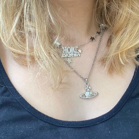 dior and vivienne westwood necklace Viven Westwood Necklace, Vivienne Westwood Necklace Aesthetic, Vivienne Westwood Necklace Stack, Vivienne Westwood Necklace Silver, Westwood Jewellery, Vivienne Westwood Necklace, Westwood Necklace, Vivienne Westwood Jewellery, Necklace Combo