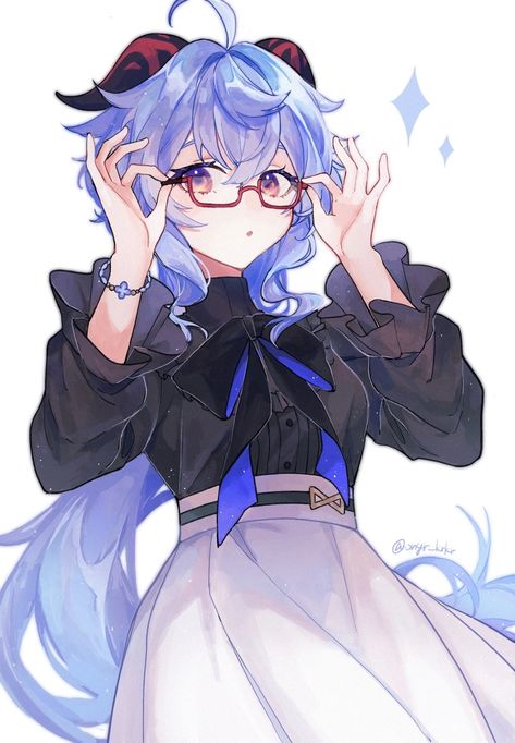 Ganyu Fanart, Image Boards, Cute Anime Character, Blue Hair, Anime Images, Genshin Impact, Art Girl, Fanfiction, Cool Girl