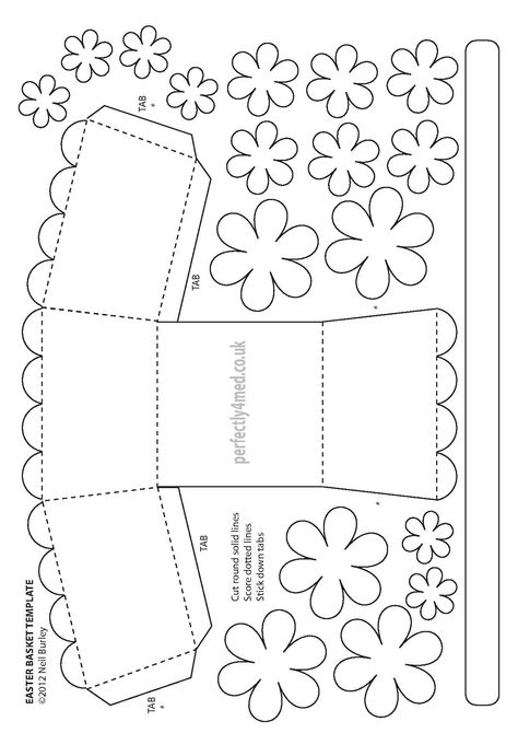 cute basket template Easter Basket Templates Free Printables, Basket Template Printable, Easter Basket Template, Basket Template, Basket Crafts, Diy Ostern, Flower Printable, Easter Activities, Diy Gift Box