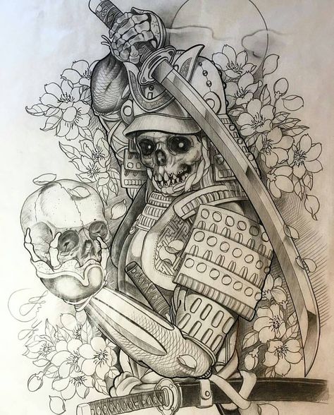 World of Pencils on Instagram: “Ghost Samurai! Tattoo sketch by artist @jessyentattoo #artinspires #artislife #artordie #theartisthemotive .” Ghost Samurai, Japanese Ghost, Samurai Drawing, Tattoos Japanese, Samurai Warrior Tattoo, Guerriero Samurai, Hanya Tattoo, Skull Hand Tattoo, Samurai Tattoo Design