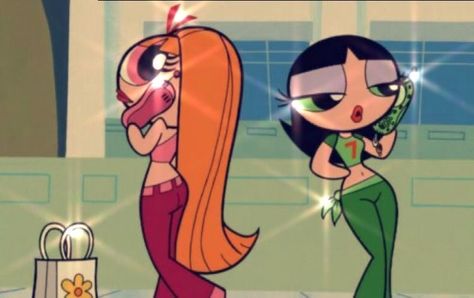 Buttercup And Blossom Matching Pfp, Powerpuff Girls Baddie, Buttercup Aesthetic, Powerpuff Girls Teenagers, Blossom And Buttercup, Powerpuff Girls Buttercup, Kidcore Wallpaper, Cartoons Aesthetic, Phone Beads