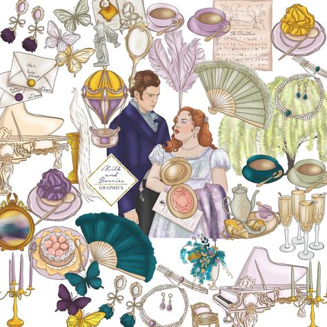 The Complete Set of Bridgerton Season 3 is live in the shop! Get them now! #planneraddict #plannerart #graphicforplanner #bridgerton #penelope #colin Bridgerton Ball, Bridgerton Penelope, Sticker Scrapbook, Penelope Featherington, Transparent Clipart, Book Stickers, Planner Art, Background Clipart, Scrapbook Materials