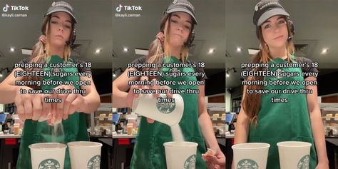 Starbucks Worker Says Regular Takes 18 Sugars in Coffee Starbucks Worker, Working At Starbucks, At Starbucks, Tiktok Video, Save Time, First Time, Editorial, The First, Coffee