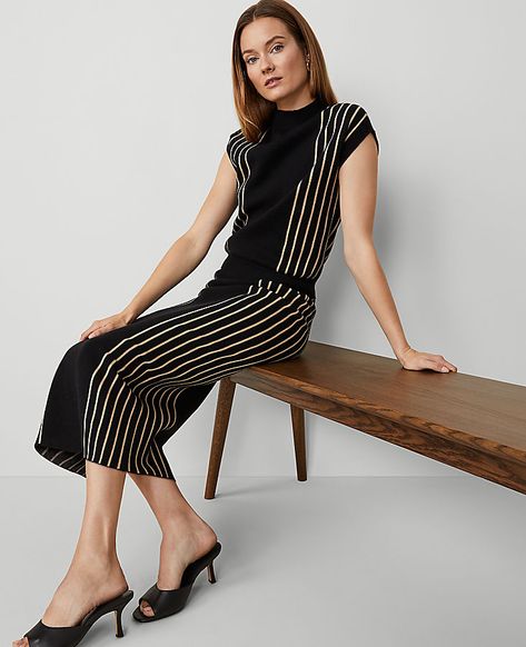 Worn head-to-toe or mix-and-matched, our vertical stripe skirt lines up your look.,Hit:Hits at mid-calf,Imported:Imported,Length:32" long,Fabrication:36% Polyester, 34% Nylon, 30% Viscose,Garment Care:Machine Washable Vertical Stripe Sweater Skirt by Ann Taylor Size regular - Medium Black Women's Pencil, Skirts, 36%, Polyester, 34%, Nylon, 30%, Viscose, Machine, Washable Best Fall Sweaters Ann Taylor Outfits, Ann Taylor Outfit, Fall Wardrobe Essentials, Awesome Outfits, Figure Size, Pencil Skirts, Trendy Clothes For Women, Stripe Skirt, Work Wardrobe