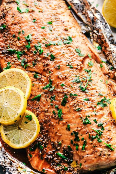 Salmon Recipes Garlic, Glazed Salmon Recipes, Jordan Recipes, Shrimp Pan, Salmon Recipes Brown Sugar, Salmon Dinners, Brown Sugar Glazed Salmon, Salmon Bake, Brown Sugar Salmon