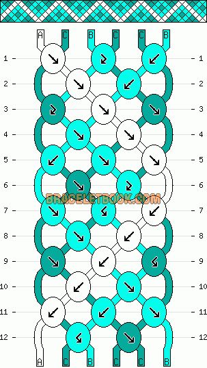 Normal Friendship Bracelet Pattern #10479 - BraceletBook.com Bracelet Templates, Bracelet Template, String Bracelet Patterns, Cute Friendship Bracelets, Diy Bracelets Tutorials, Bracelet Macrame, Friendship Bracelets Tutorial, Friendship Bracelets Designs, Diy Friendship Bracelets Patterns