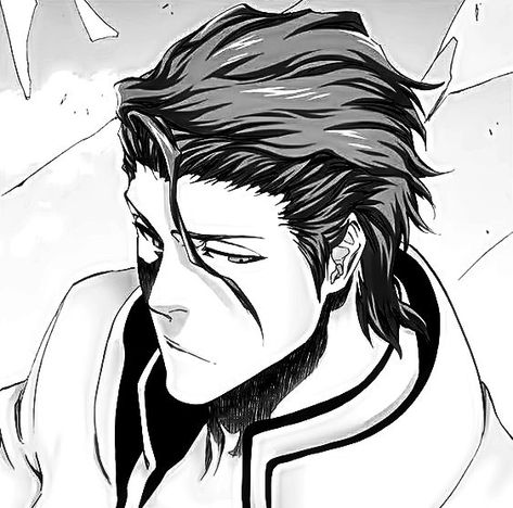 Aizen Sosuke Sketch, Aizen Sosuke Black And White, Aizen Sosuke Drawing, Sosuke Aizen Manga, Aizen Manga Icon, Aizen Sketch, Aizen Manga Panel, Aizen Sosuke Manga, Soldier Pfp