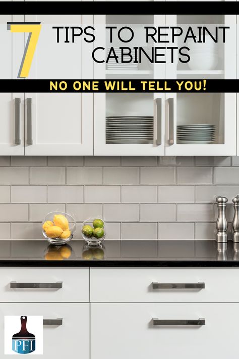 Learn tips and tricks to repaint your kitchen cabinets, that people forget, ignore or just don't know about! Repainting Cabinets, Repainting Kitchen Cabinets, Diy Kitchen Cabinets Makeover, Glossy Kitchen, Countertop Cabinet, Diy Kitchen Cabinets Painting, Kitchen Cupboards Paint, Hanging Cabinet, Cabinet Makeover