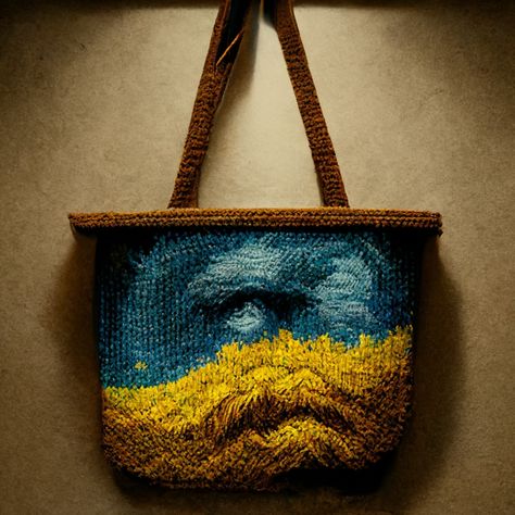 Knitted Bag, Crochet Bags, Knitted Bags, Crochet Bag, Van Gogh, Straw Bag, Knitting, Van, Crochet