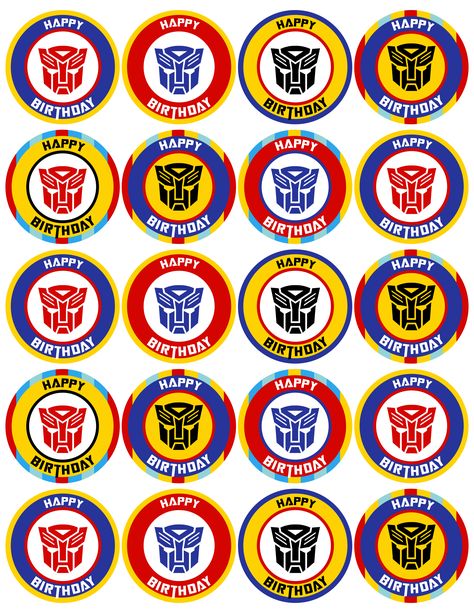 Transformers Stickers Printable, Transformers Printables, Party Decorations On A Budget, Bumblebee Birthday Party, Transformers Cupcakes, Transformers Birthday Party, Rescue Bots Birthday Party, Transformers Birthday Cake, Rescue Bots Party