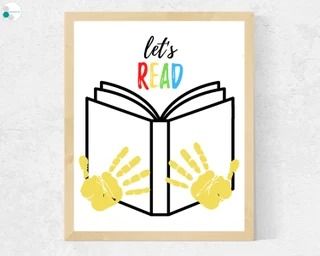 HandprintHive - Etsy Book Crafts For Kids, Toddler Reading Nooks, Birthday Craft Gifts, Preschool Library, Toddler Daycare, Prek Crafts, Handprint Keepsake, Library School, Handprint Gifts