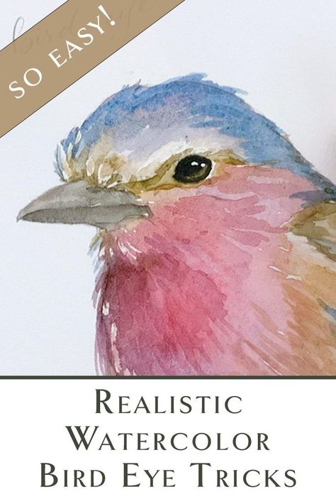 Painting On Canvas For Beginners, Bird Painting Acrylic, Eye Tricks, Learn Watercolor Painting, Bird Watercolor Paintings, Art Tutorials Watercolor, Canvas For Beginners, Watercolor Tutorial, Watercolor Paintings For Beginners