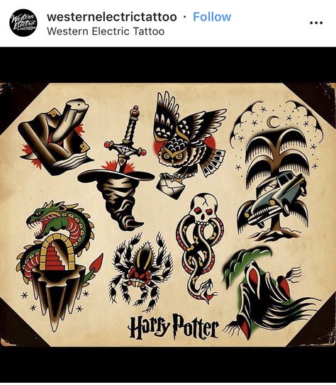 Movie Character Tattoos, Slytherin Tattoo, Harry Potter Tattoo Sleeve, Tattoo Harry Potter, Wizard Tattoo, Harry Tattoos, Hp Tattoo, Art Harry Potter, Potter Tattoo