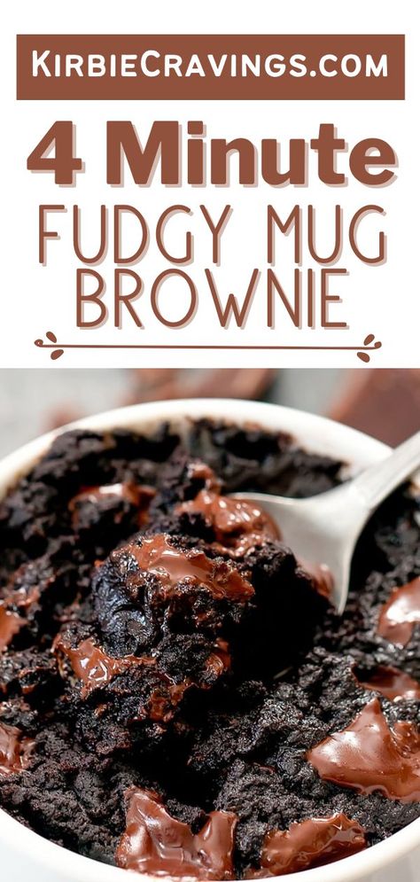 Microwave Desserts In A Mug Easy, Easy Dessert In A Mug, 1 Minute Brownie In A Mug, Microwave Chocolate Dessert, Super Easy Microwave Desserts, Chocolate Mug Muffin, Best Mug Recipes, Quick Mug Brownie, Quick And Easy Mug Desserts