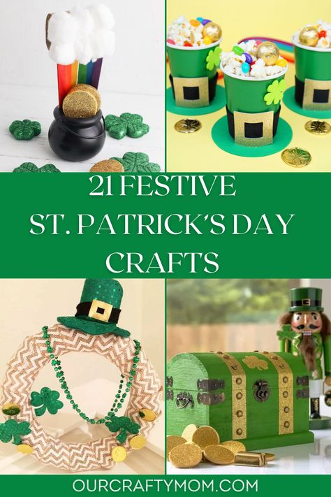 These festive St. Patrick's Day crafts and home decorating ideas are super simple, inexpensive and beautiful! There are front door wreaths, kids crafts, table decor and more! Each project includes a DIY tutorial to make it even easier to make. #ourcraftymom #stpatricksday Diy Winter Wonderland Decorations, Wreath Decorating Ideas, Spring Diy Projects, Crafts Table, Kids Activities At Home, St Patricks Crafts, Diy Spring Crafts, Winter Wonderland Decorations, St Patricks Day Crafts For Kids