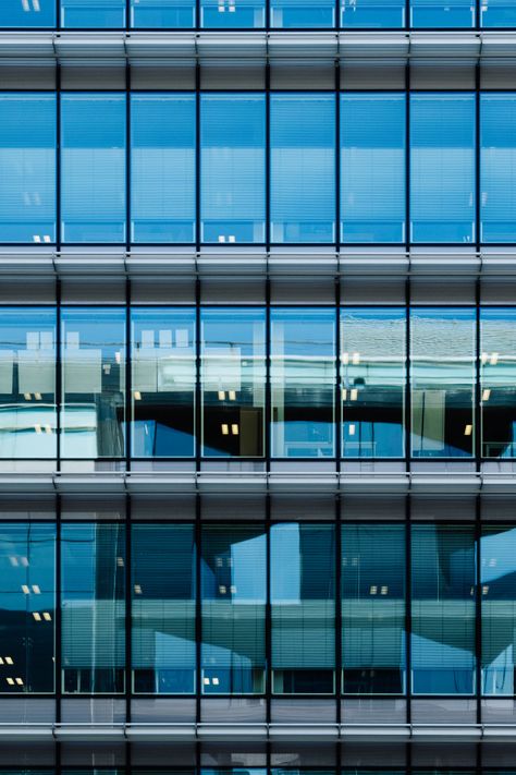 Premium Photo | Glass facade of an office building Curtain Wall Detail, Glass Facade, Street Pictures, Architecture Elevation, Glass Curtain Wall, Facade Architecture Design, Building Elevation, Glass Building, Glass Office