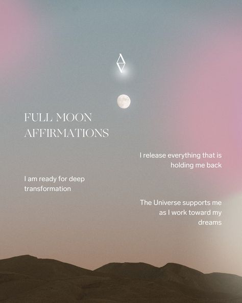 New Moon Affirmations, Full Moon Manifestation, Full Moon Quotes, Moon Affirmations, Affirmations For Love, Moon Manifestation, Women Affirmations, Full Moon Meditation, Full Moon In Aries