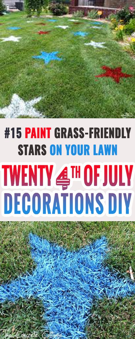 Outdoor 4th Of July Decor Easy Diy, Fourth Of July Yard Decor, 4th Of July Yard Decorations, Diy Fourth Of July Decorations, 4th Of July Front Porch Decor, Lawn Stars, 4th Of July Party Decorations, Party Decorations Ideas, Diy Yard Decor