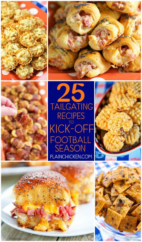 25 Tailgating Recipes to Kick Off Football Season - recipes that are guaranteed to be the winner of your football parties and tailgates! I want to eat them all!! Grilling Vegetarian, Football Season Food, Kick Off Football, Vegetarian Grilling, Season Recipes, Football Party Foods, Football Girlfriend, Recipes Fruit, Summer Barbeque