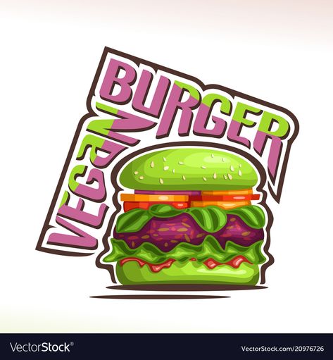 Fast Food Logo Design Creative, Burger Illustration, Funny Burger, Burger Icon, Burger Vector, Burger Cartoon, Black Burger, Food Logos, Fast Food Logos