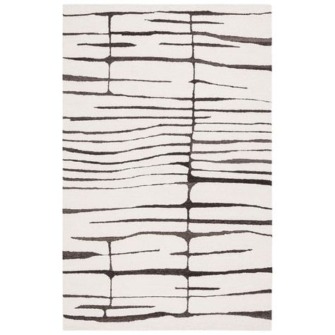 SAFAVIEH Handmade Ebony Tseng Contemporary Wool Rug - On Sale - Bed Bath & Beyond - 39051098 Contemporary Designs, Rectangular Rugs, Rustic Rugs, Brown Area Rugs, Rug Shapes, Abstract Rug, Modern Rug, Traditional Area Rugs, Mid Century Modern Design