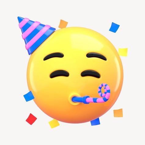 3D party emoticon illustration | premium image by rawpixel.com Birthday Graphic, 3d Collage, Emoji Party, Cute Birthday, Facebook Posts, Download Free Images, 3d Rendering, 3d Illustration, Free Image