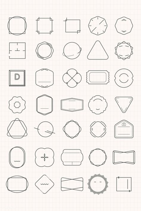 Minimal Frame Design, Minimal Shapes Design, Badges Design, Frames Design Graphic, Stamp Frame, Badge Icon, Logo Shapes, Frame Logo, Design Frame