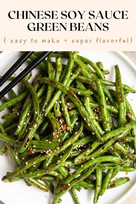 This soy sauce green beans is a delightful and savory side dish that will bring a burst of flavor to your table! It is easy to prepare, healthy, and ready in 15 minutes. Green Bean Recipes With Soy Sauce, Sauteed Green Beans Garlic Soy Sauce, Green Beans Soy Sauce, Green Beans With Soy Sauce, Soy Sauce Green Beans, Asian Green Beans, Skillet Green Beans, Cooking Fresh Green Beans, Recipes With Soy Sauce