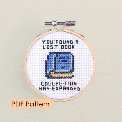 Librarian Cross Stitch, Books Cross Stitch, Book Cross Stitch, Cross Stitch Beginner, Easy Cross, Gifts For Librarians, Cross Stitch Finishing, Stardew Valley, Simple Cross Stitch