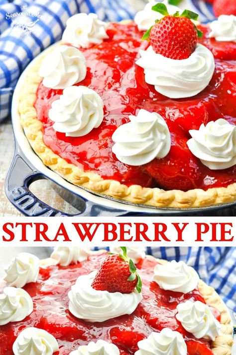 Fourth Of July Recipes, Strawberry Pie Recipe, Sweet Glaze, Fresh Strawberry Pie, Strawberry Pie Filling, Cheap Clean Eating, July Recipes, Easter Desserts Recipes, Summer Dessert Recipes