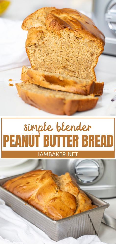 Peanut Butter Bread is a super simple, but tasty bread that you can prepare in a blender! Add a banana to the mix and you get a subtle banana taste that pairs so nicely with the peanut butter flavor. Butter Bread Recipe, Best Zucchini Bread, Peanut Butter Bread, Apple Cinnamon Bread, How To Store Bread, Baking 101, Butter Bread, Beer Bread, Best Banana Bread