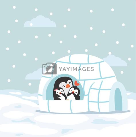 Igloo Drawing, Ice Igloo, Ice Drawing, House In Winter, Igloo Ice, Ice House, House Cartoon, Pole Nord, Ice Houses