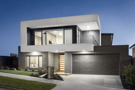 Boulevard House by Drake Design House Facades Australia, Drake Design, Double Storey House Plans, Double Story House, Modern Villas, Double Storey House, Architecture Decoration, Gray House, Two Story House