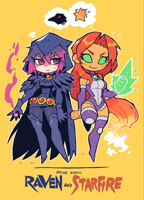 Rariatoo Art, Art Sisters, Starfire And Raven, Teen Titans Fanart, Teen Titan, Raven Teen Titans, Dc Comics Artwork, 5 Anime, Teen Titans Go