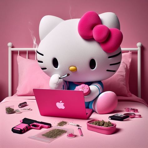 Trap Hello Kitty, Hello Kitty Sitting, Art Sanrio, Vanellope Y Ralph, Hello Kitty Imagenes, Hello Kitty Wallpaper Hd, Pink Wallpaper Hello Kitty, Images Hello Kitty, Hello Kitty Baby