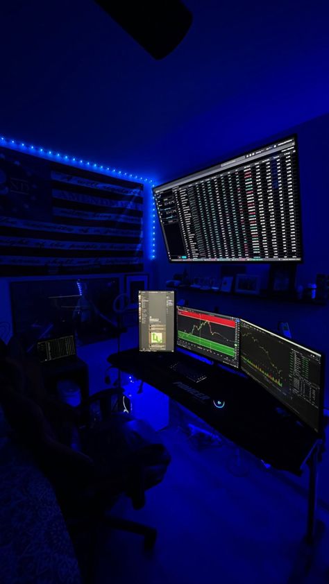 Trading Wallpaper Hd, Trading Aesthetic, Trading Setup, Trading Room, Plain Black Wallpaper, Trading Desk, Streaming Setup, Music Studio Room, Motivational Wallpaper