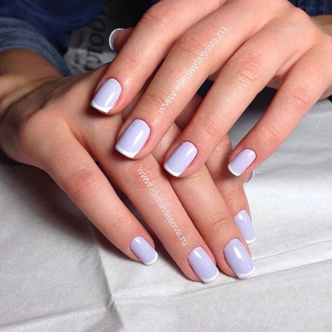 Purple French Manicure, Tip Nail Ideas, French Tip Nail Ideas, Tip Manicure, Classy Almond Nails, French Tip Manicure, Purple French, Gel Nails French, French Manicures