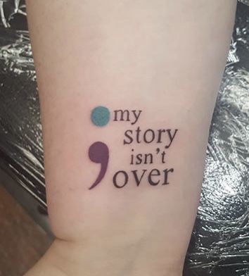 Semicolon Symbol, Semicolon Tattoo Meaning, Teardrop Tattoo, Tattoo Leggings, Awareness Tattoo, Health Tattoo, Female Tattoos, Men Tattoos, Semicolon Tattoo