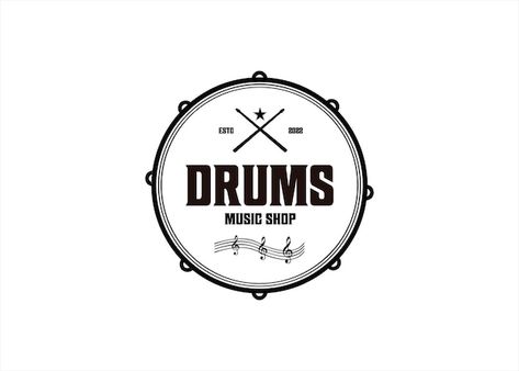 Vector drums music logo design | Premium Vector #Freepik #vector #drum-logo #logo-elements #label-logo #logo-banner Drum Logo, Drums Logo, Drums Music, Logo Elements, Drum Band, Guitar Logo, Music Logo Design, Logo Banner, Drum Music