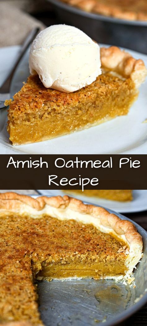 Have you ever heard of Amish oatmeal pie? If not, don’t worry – you’re in for a treat! This delicious recipe comes from traditional Amish cooking philosophy and is an excellent alternative to pecan pie if you can’t have tree nuts. Oat Meal Pie Recipe, Amish Oatmeal Pie 12 Tomatoes, Amish Oatmeal Bread, Classic Amish Oatmeal Pie 12 Tomatoes, Amish Corn Pie, Classic Amish Oatmeal Pie, Amish Pies Recipes, Amish Recipes Dessert, Amish Pie Recipes