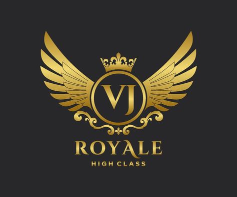 Golden Letter VJ template logo Luxury gold letter with crown. Monogram alphabet . Beautiful royal initials letter. Vj Logo, Logo Luxury, Monogram Alphabet, Gold Letter, King Logo, Gold Letters, Initial Letters, The Golden, Vector Art