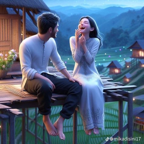 Couple Laughing Aesthetic, Candlelit Dinner At Home, Laughing Aesthetic, Romantic Recipes, Couple Laughing, Mood For Love, Cartoon Love Photo, Fantasy Couples, Candlelit Dinner