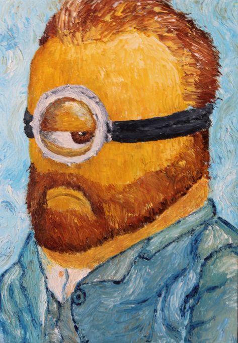 Minion Card, Cool Easy Drawings, Maya Art, Famous Artwork, Art Parody, Van Gogh Paintings, Van Gogh Art, Collage Poster, Art Inspiration Drawing