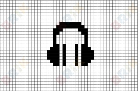 Headphones Pixel Art Pixel Headphones, Easy Pixel Art Disney, Pixel Art Easy, Spiderman Pixel Art, Guitar Illustration, 8 Bit Art, Stitching Projects, Easy Pixel Art, Pixel Art Templates