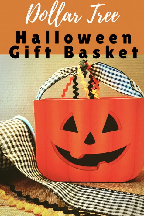 DIY Dollar Tree Halloween Gift Basket #halloweengoodies #halloween #halloweengiftbasket #lynniemloves.com #halloweengifts # halloweendiy Dollar Tree Halloween Gift Basket, Boo Basket Dollar Tree, Halloween Gift Baskets For Kids, Crochet Halloween Basket Pattern, Gift Baskets For Kids, Doller Tree Birthday Basket, Plastic Canvas Halloween Mini Baskets, Baskets For Kids, Pumpkin Basket