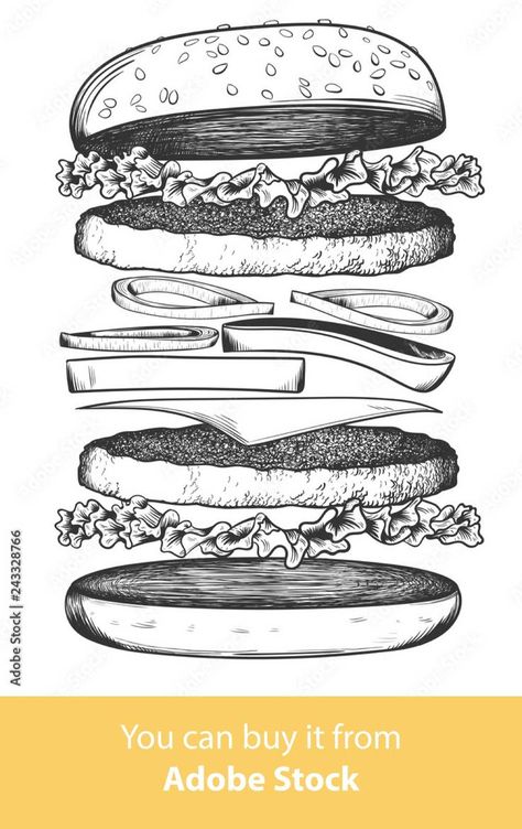 #hamburger #Burger #sketch #Vectorillustration #hamburger #sketchstyle #burgerart #foodsketch #foodillustration #sketchyburger #hamburgerlove #sketchyfood #fooddrawing #sketchartist #sketchaday #sketchingtime #burgerlover #sketchingfun #foodieart #sketchbookart #sketchoftheday #burgerobsession #sketchlife #foodsketching #sketchcommunity #sketchinspiration #burgeraddict #sketchingpassion #foodsketches #sketchingstyle #burgerdesign #sketchingideas #foodartwork #sketchingpractice #burgergraphics Burger Sketch, Hamburger Drawing, Burger Drawing, Foodie Art, Food Sketch, Food Artwork, Sketch A Day, Sketch Inspiration, Food Drawing